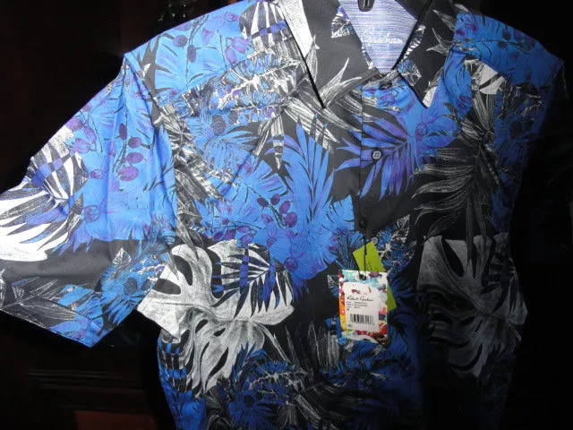Robert Graham Brookcrest Short Sleeve Sport Shirt Large Size