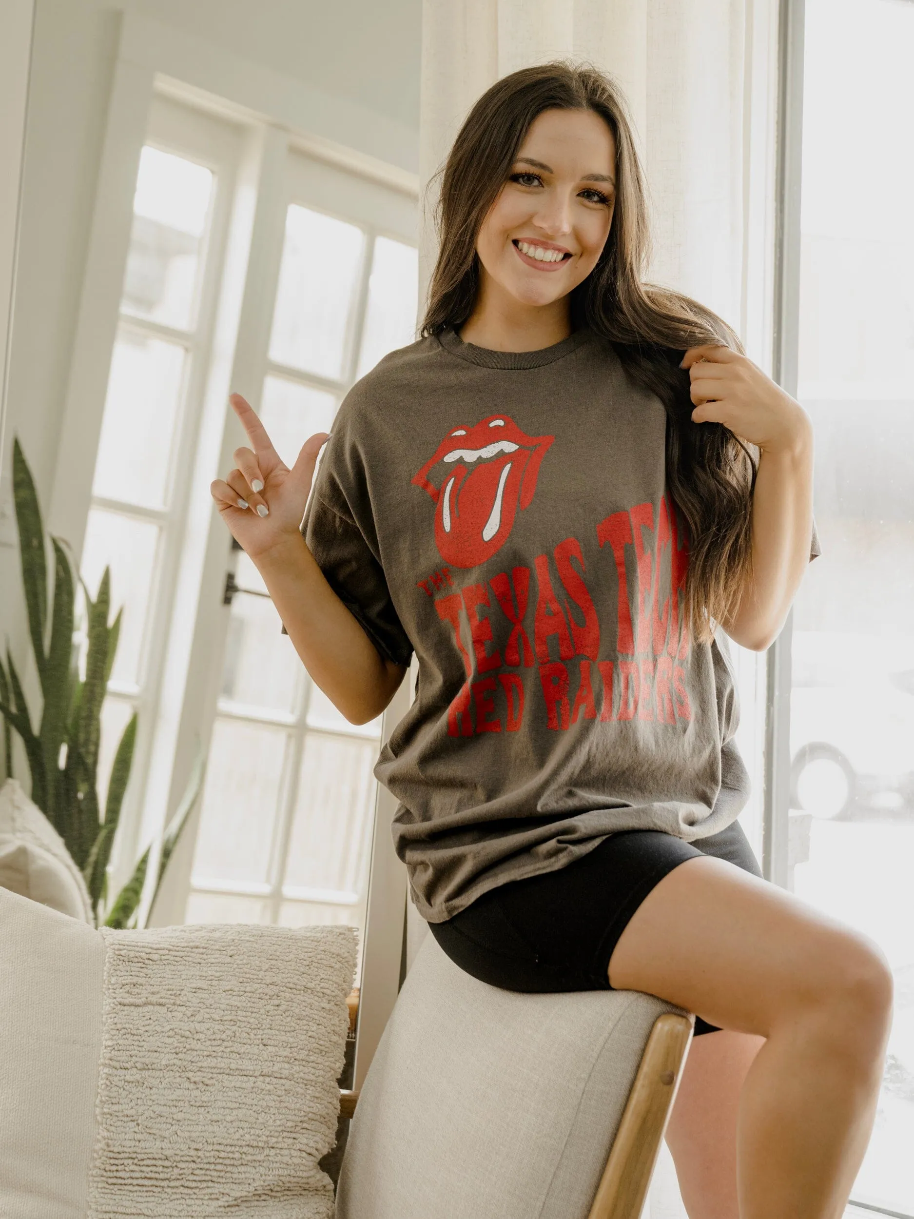 Rolling Stones Texas Tech Dazed Charcoal Thrifted Tee