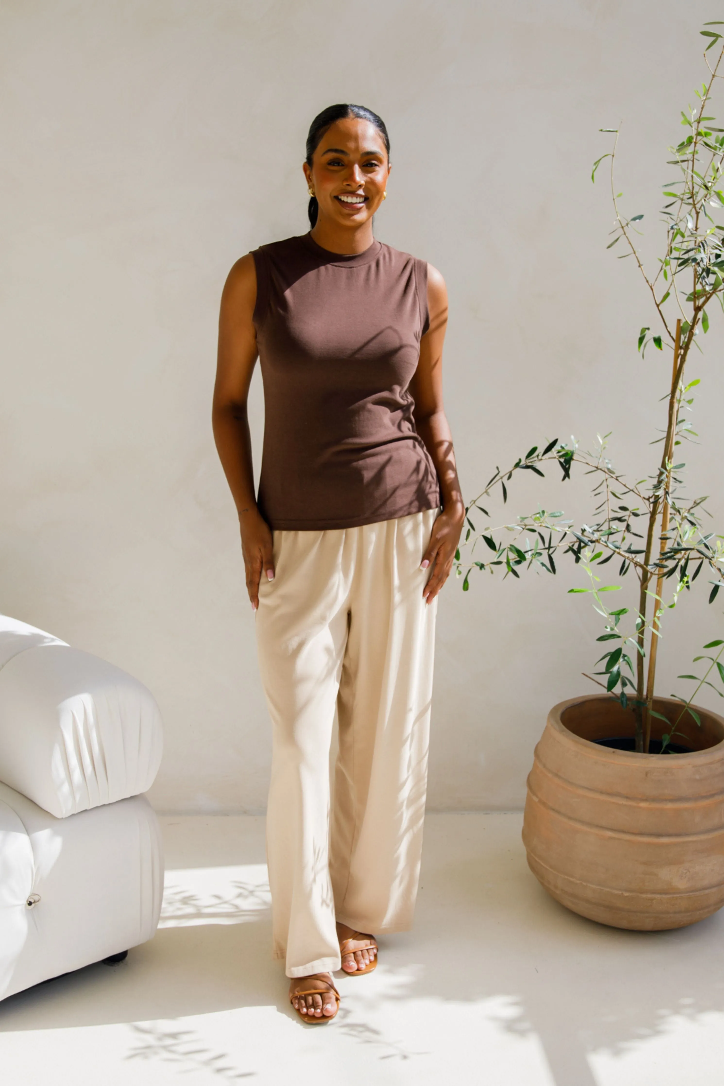 Sadie Lounge Tank | Chocolate