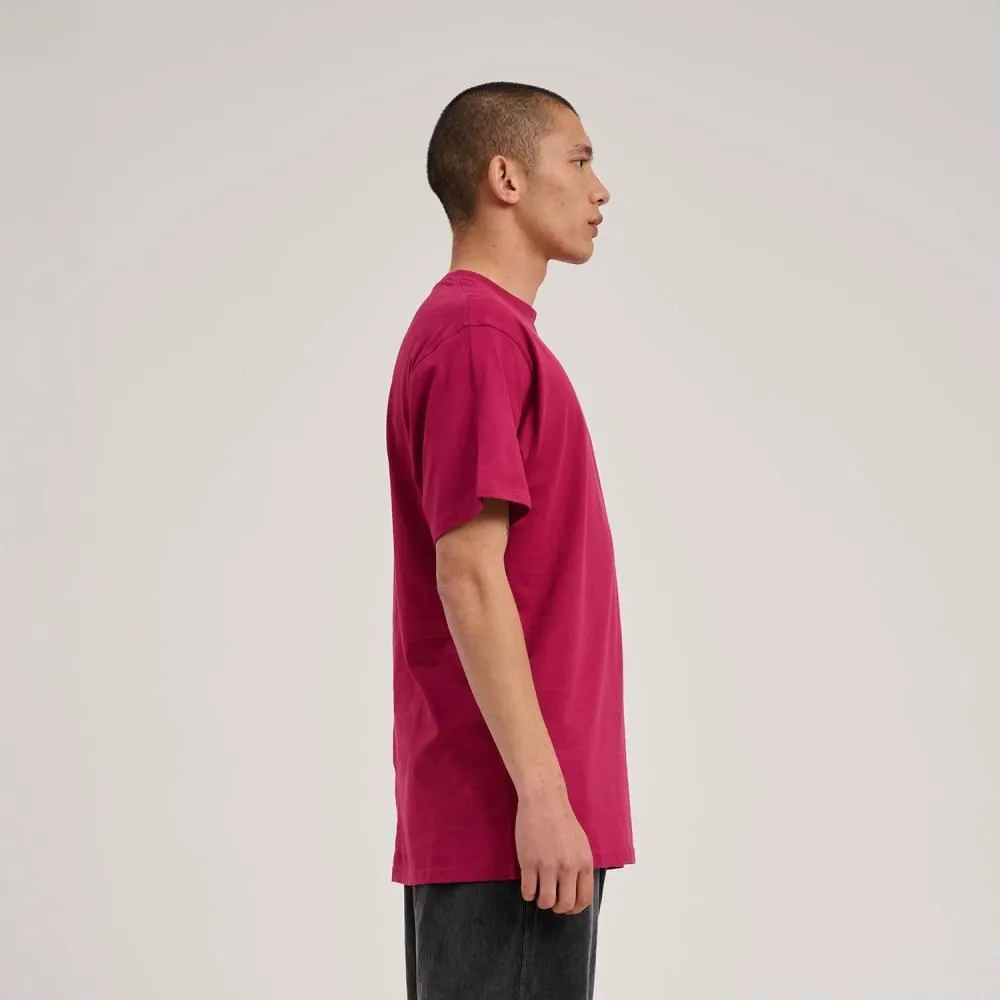 Santa Cruz T-Shirt Flaming Dice Dot Chest T-Shirt - Burgundy