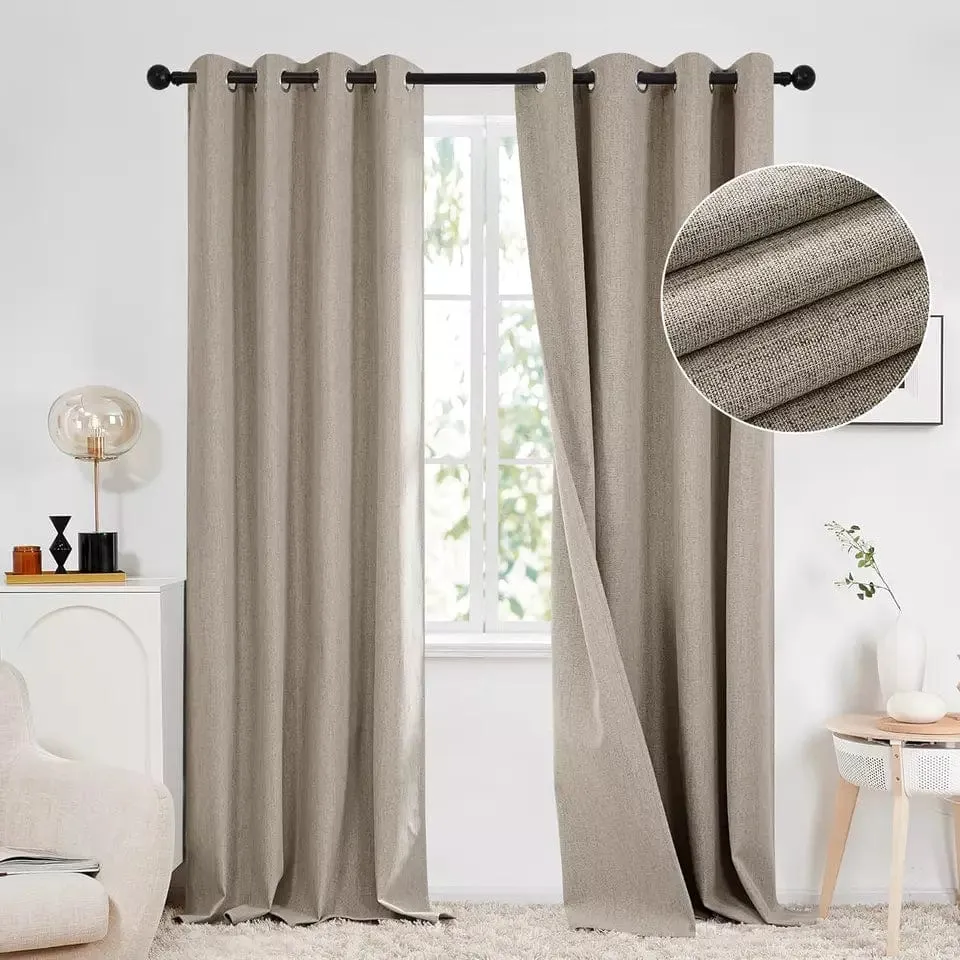 SH Daloa Blockout Eyelet Curtain Ready Made Linen Extra Length RMET001EA2