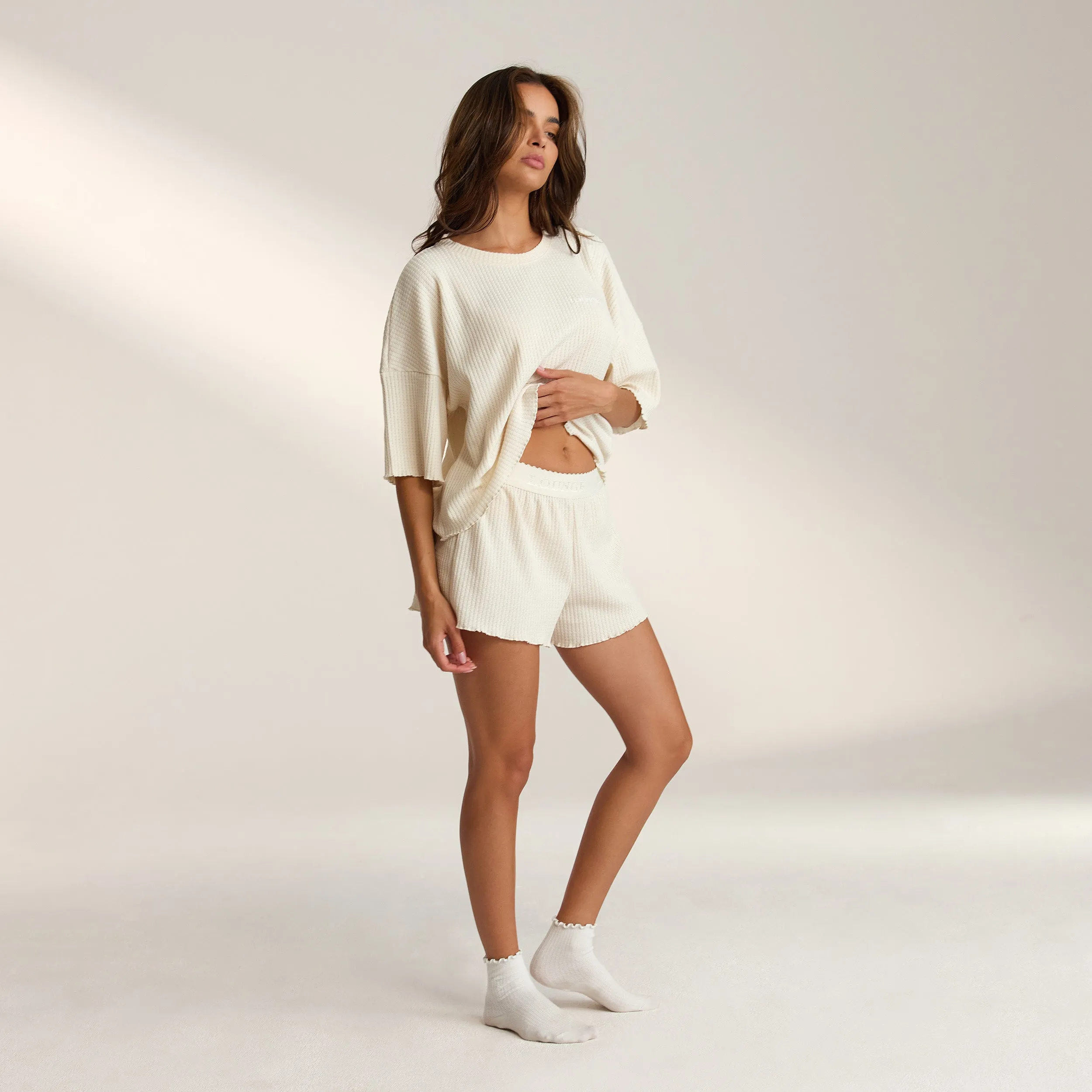 Short de Pyjama Soft Waffle - Cream
