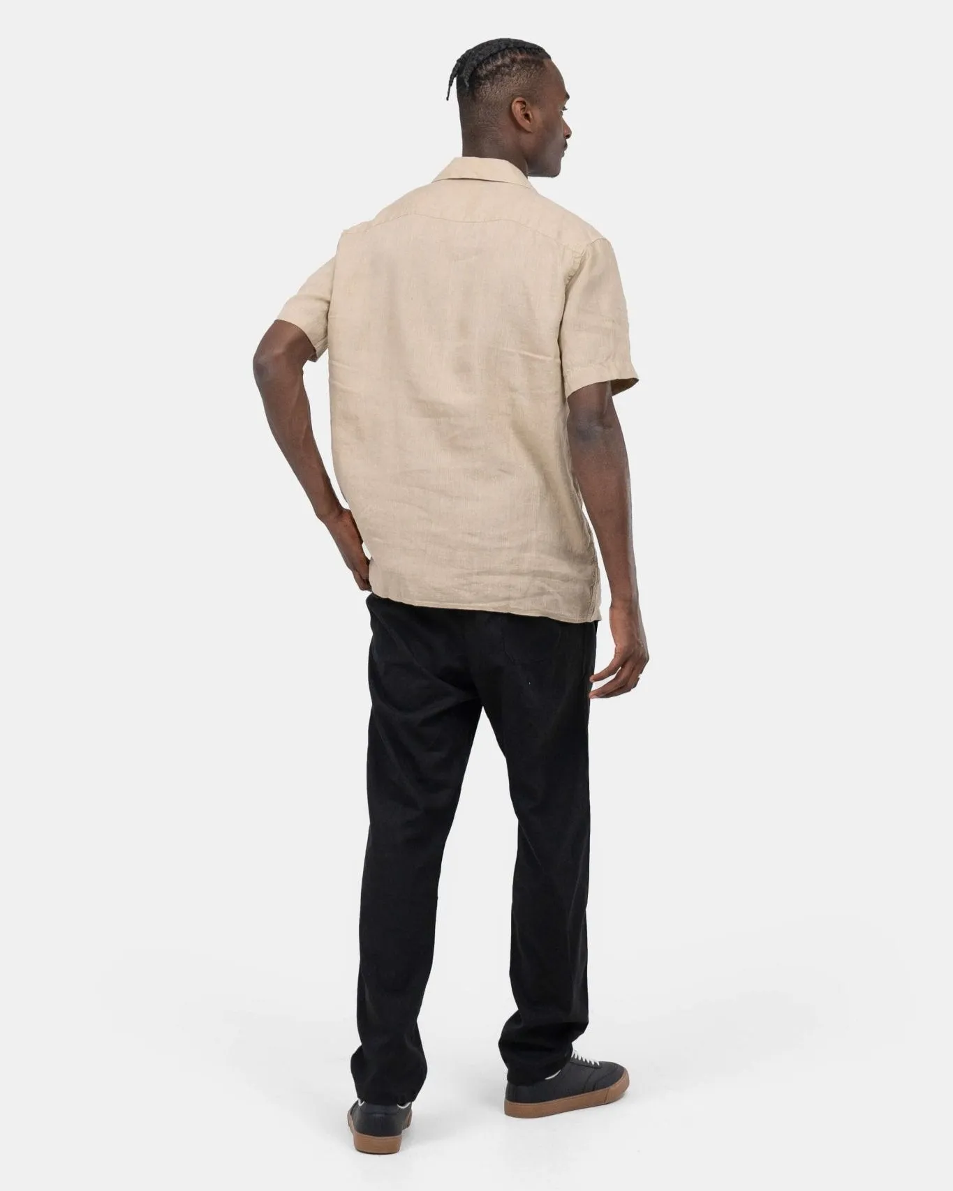 Short Sleeve Linen Shirt Mocha