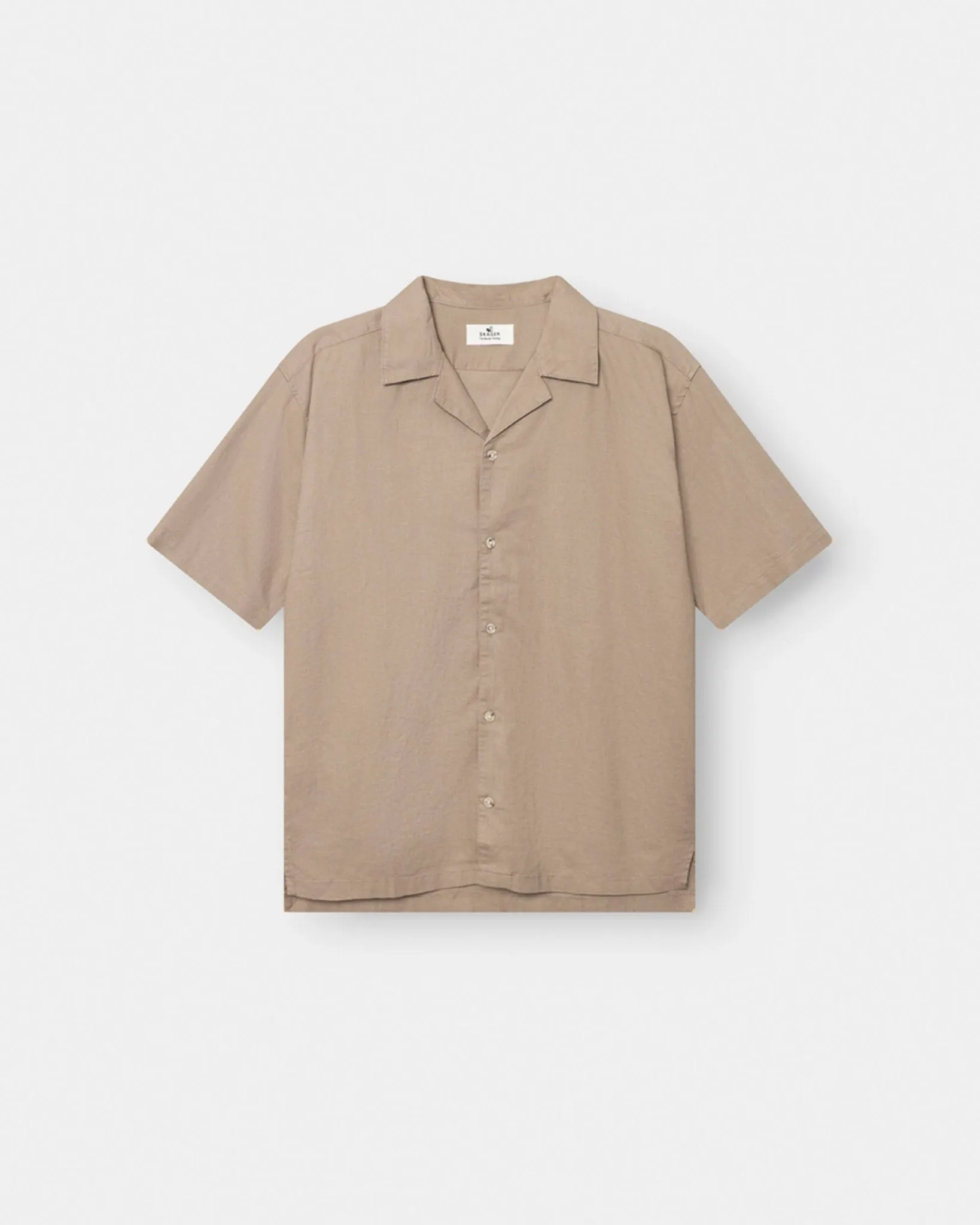 Short Sleeve Linen Shirt Mocha