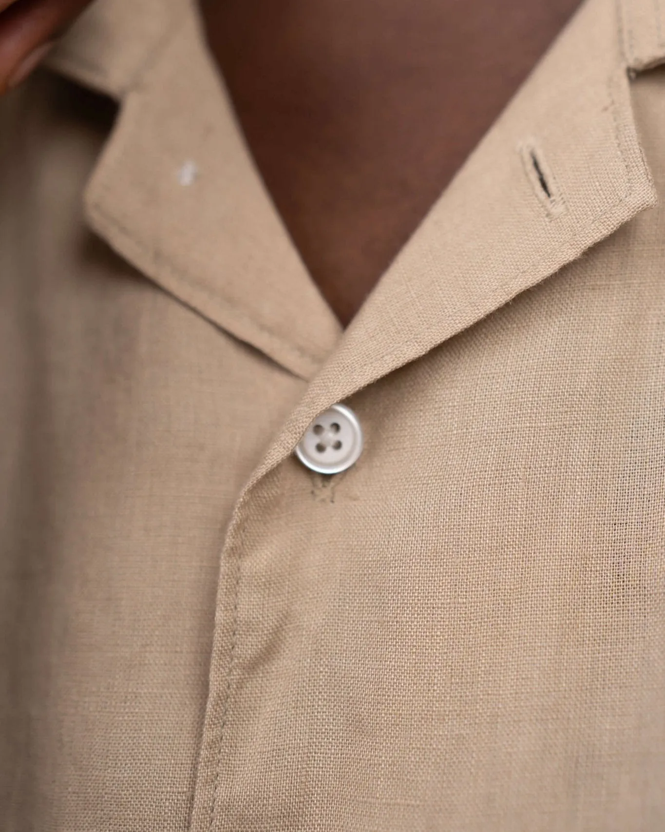 Short Sleeve Linen Shirt Mocha
