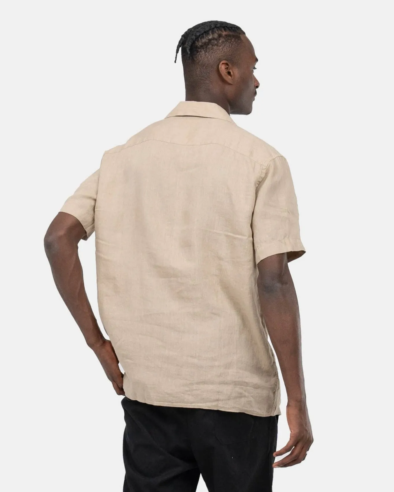 Short Sleeve Linen Shirt Mocha