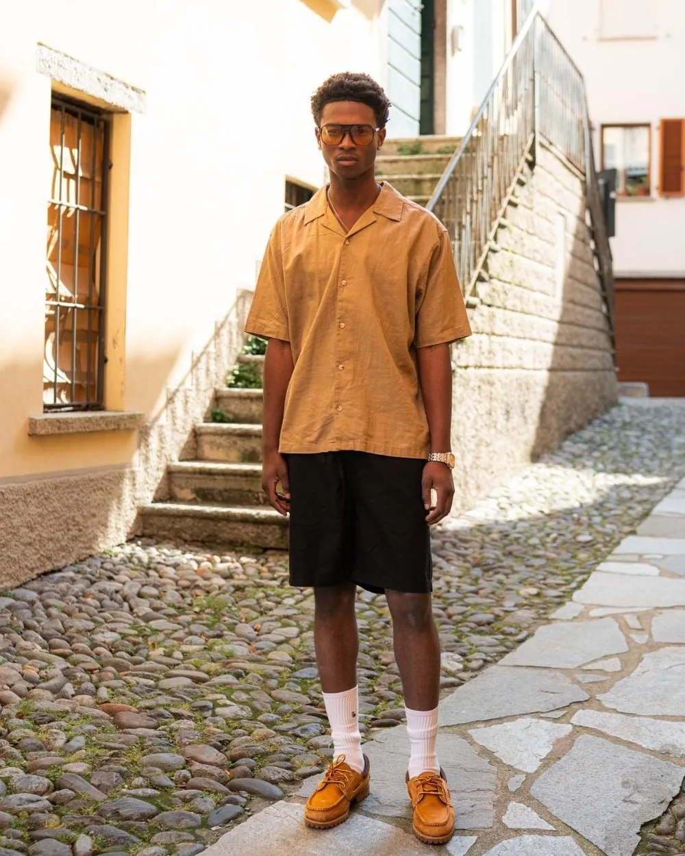 Short Sleeve Linen Shirt Mocha