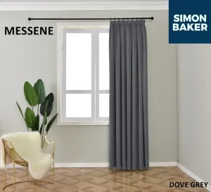 Simon Baker Messene Dove Grey Ready Made Tape Curtain