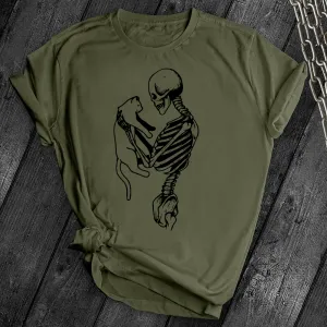 Skeleton and Cat Tee