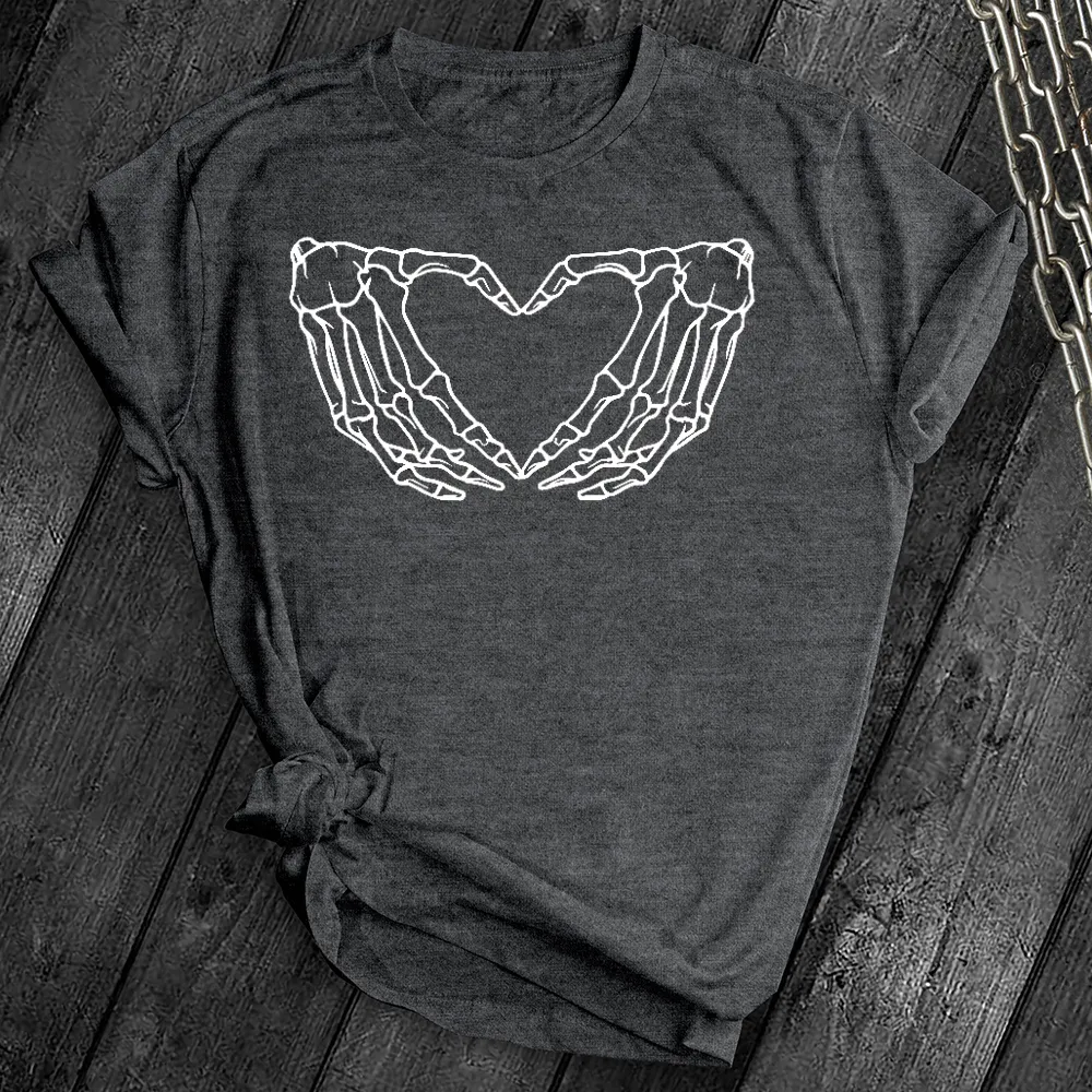 Skeleton Heart Hands Tee