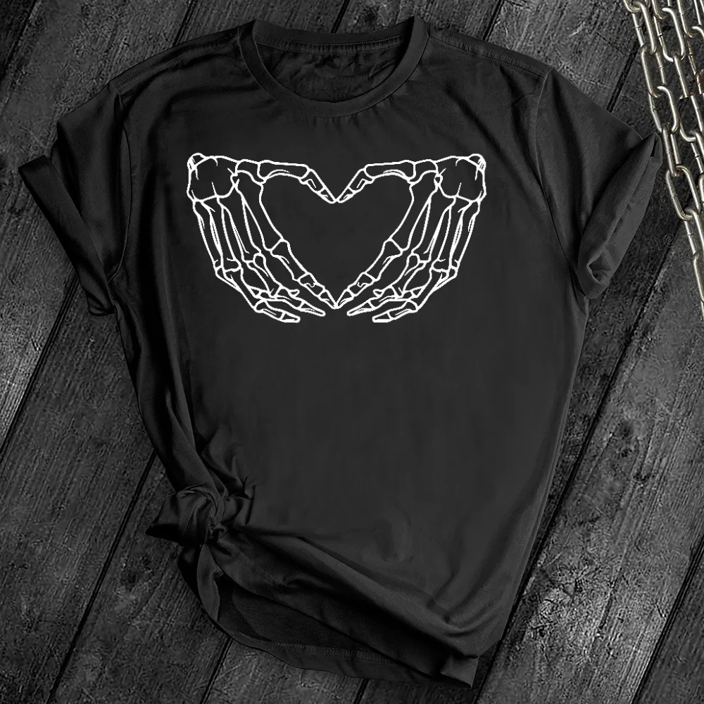 Skeleton Heart Hands Tee