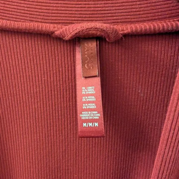 Skims Soft Lounge Robe - Red - Medium