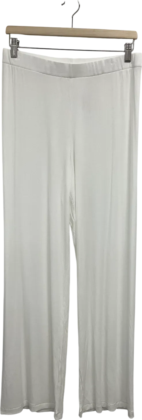 SKIMS White Soft Lounge Ribbed Pants UK M