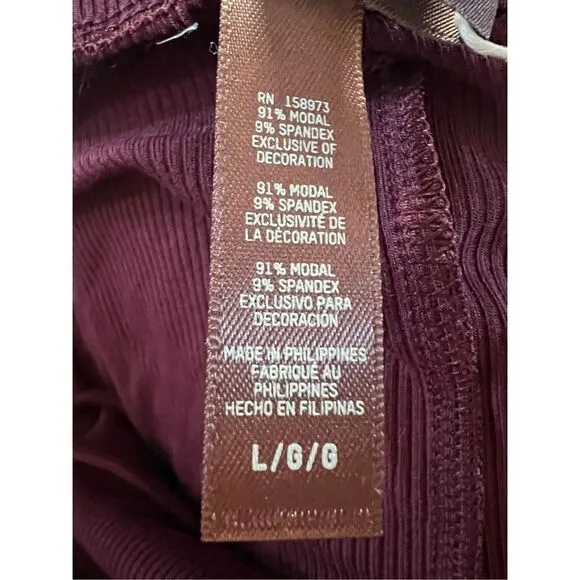 Skims Women's Maroon Wine Soft Lounge Boxer Short Size Large NWT