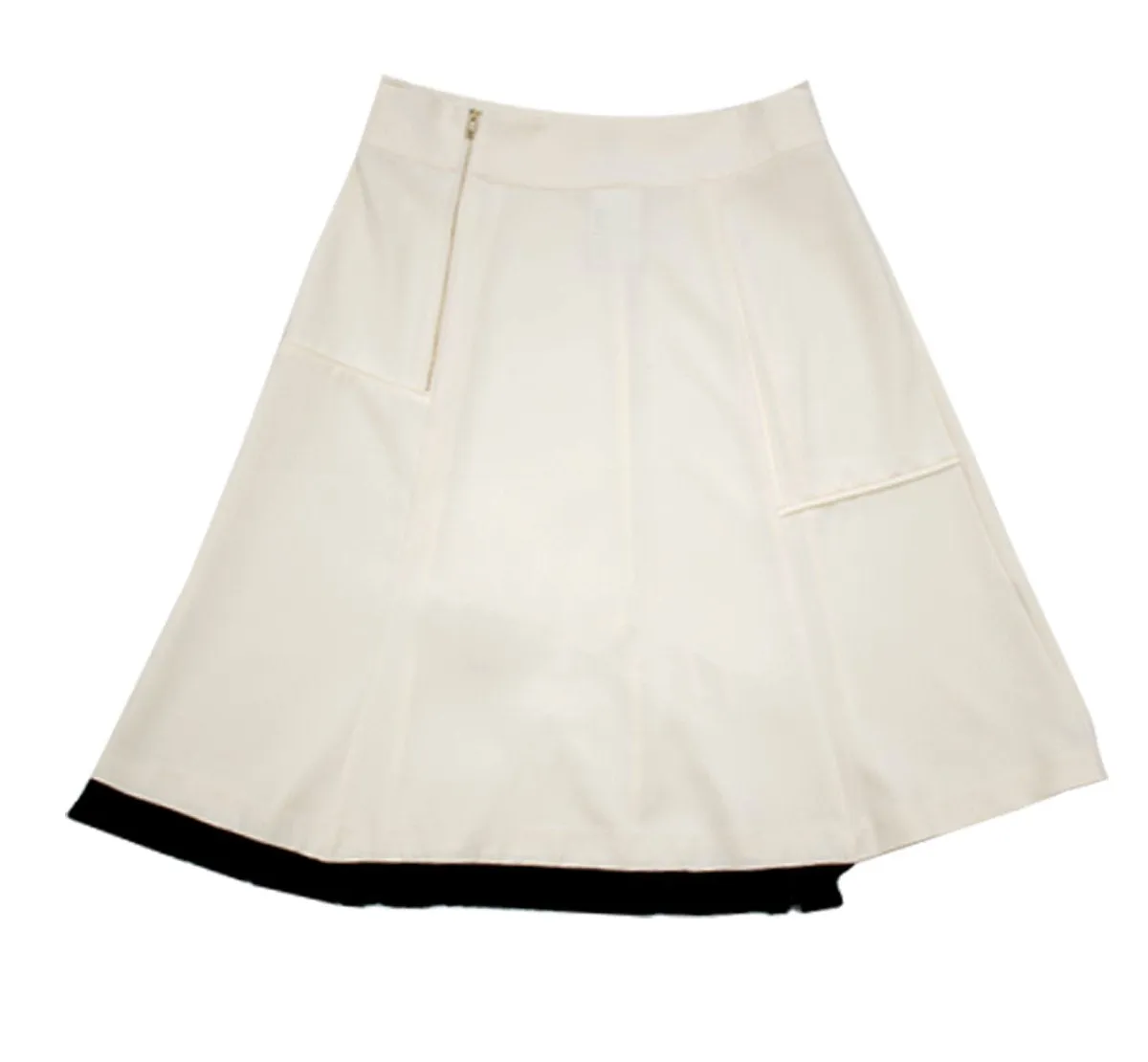 SKIRT 0032 DIANIAN WHITE ROYAL SKIRT WITH BLACK FRINGES