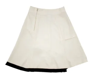 SKIRT 0032 DIANIAN WHITE ROYAL SKIRT WITH BLACK FRINGES