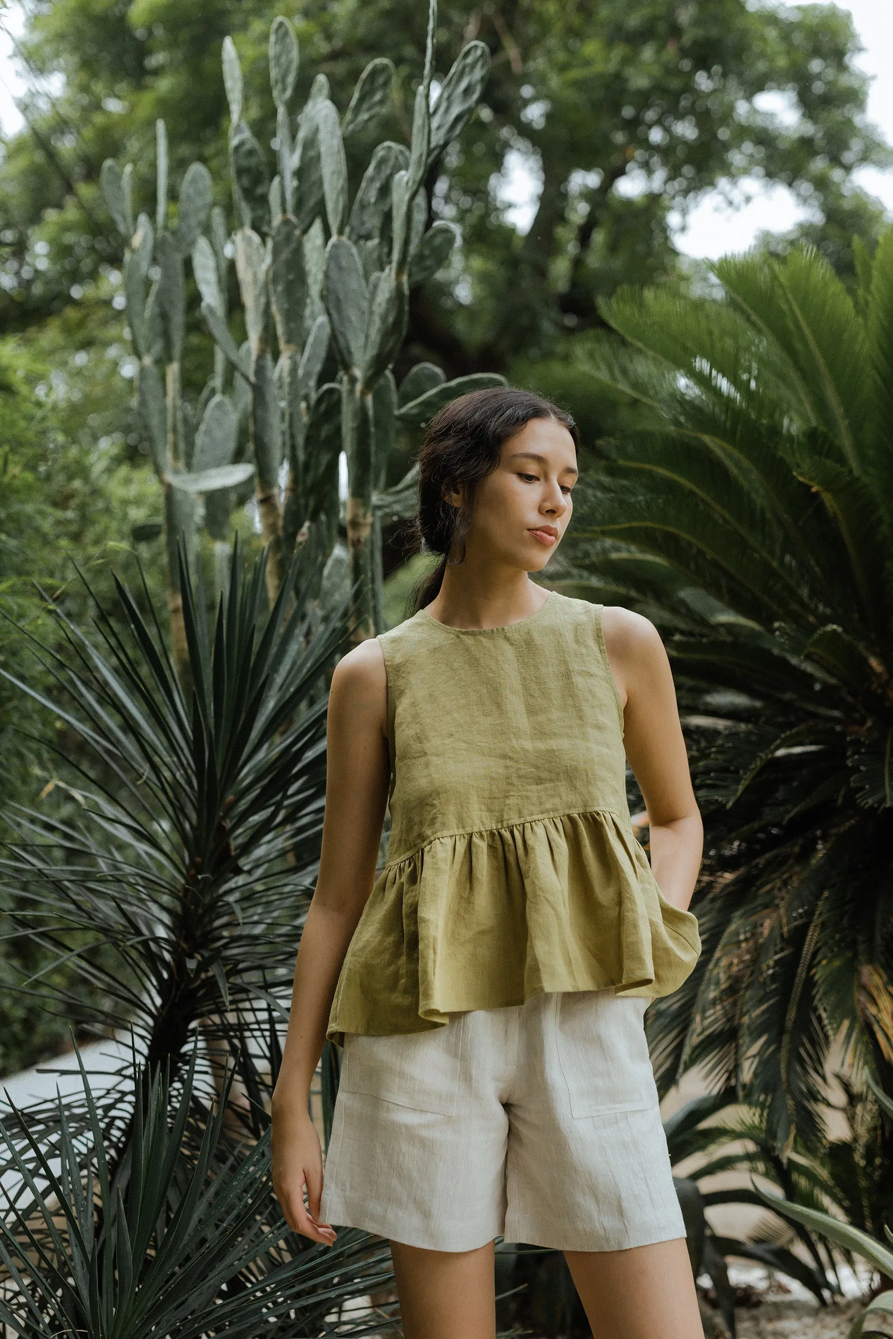 Sleeveless Peplum Top
