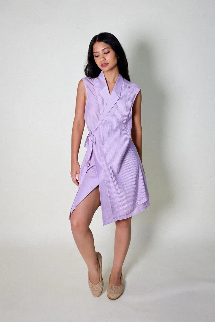 Sleeveless Pintucked Dress