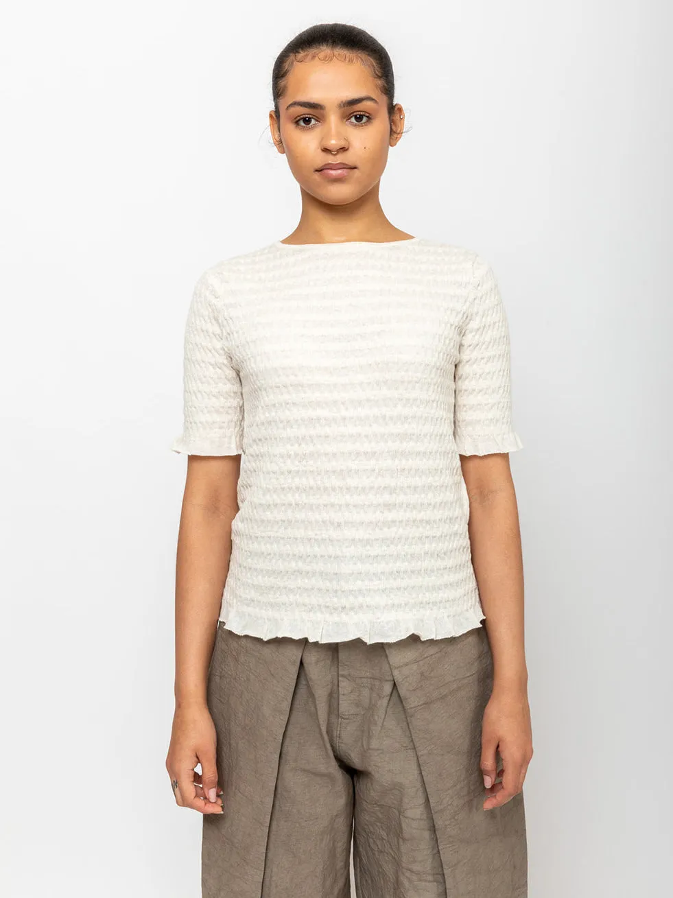 Smocked Tee - Hessian