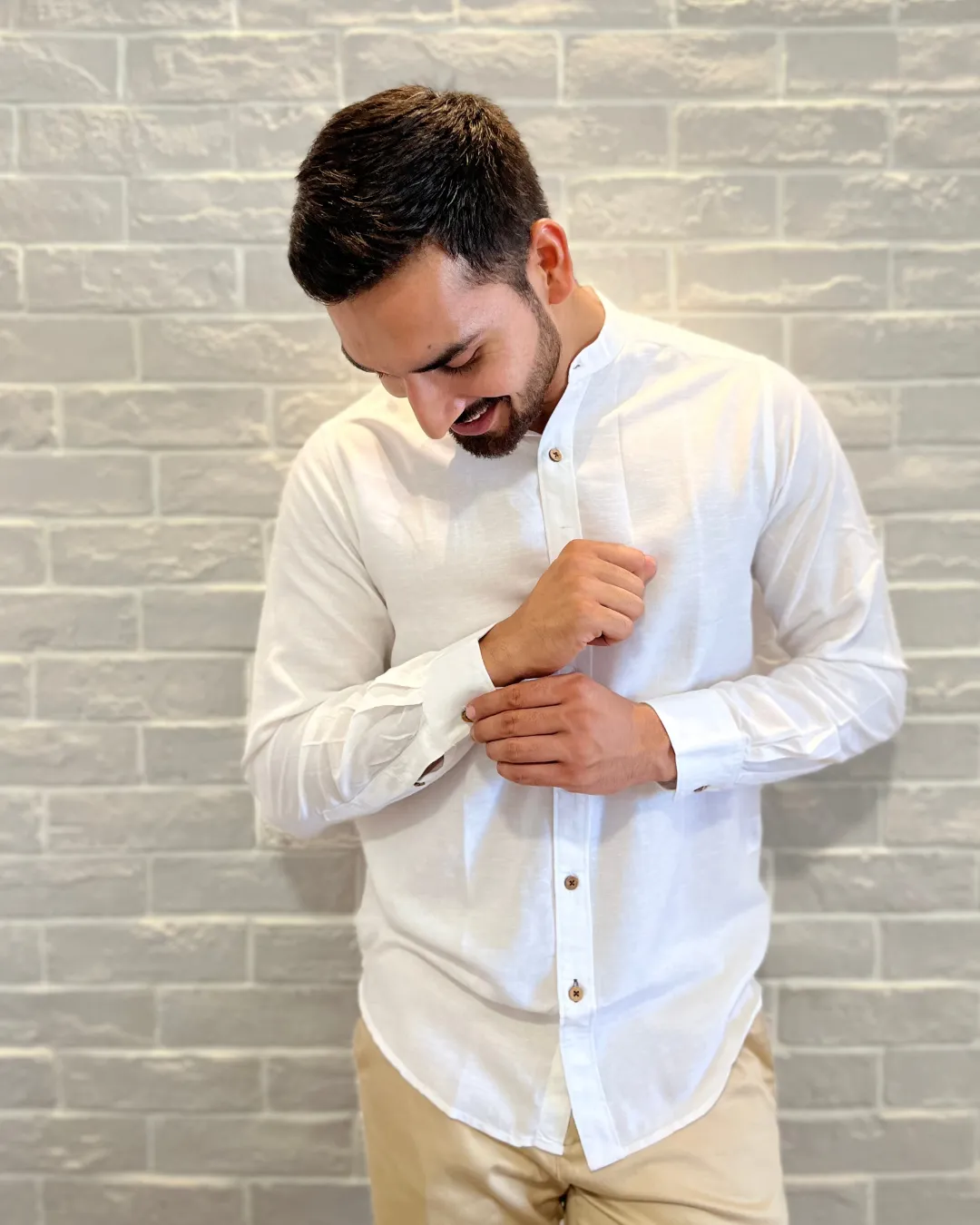 Snow White · Mandarin Collar Shirt