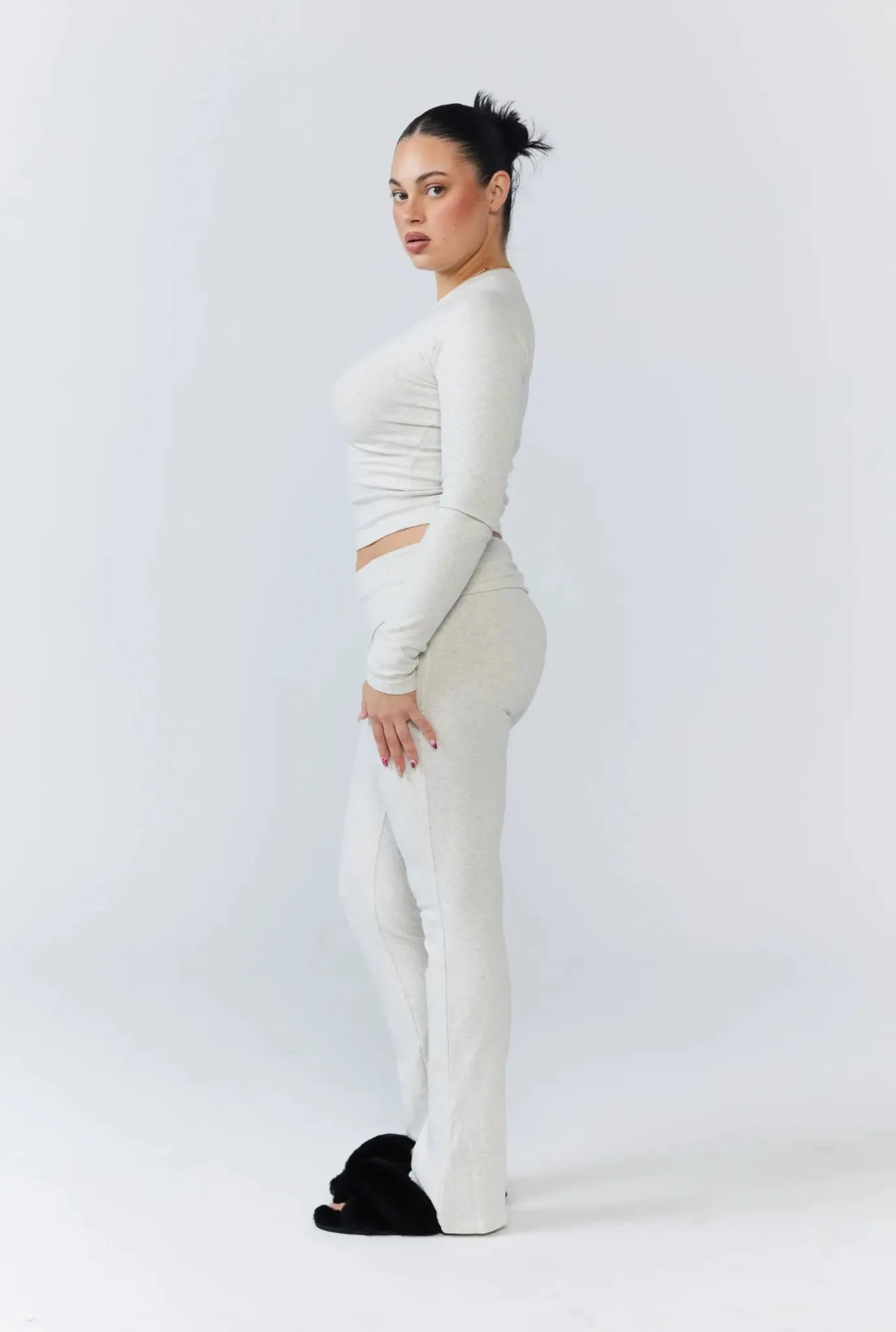 Soft Girl Pant - Grey Marle