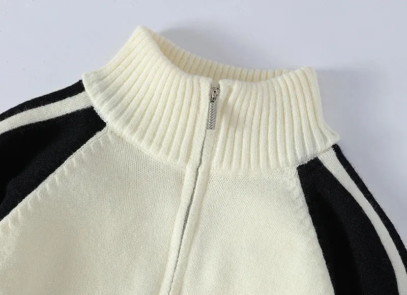Soft Warm Pull Homme 2024 New Fall Winter High End Wool Sweater Men Zipper Turtleneck Pullover Luxury Striped Christmas Sweaters