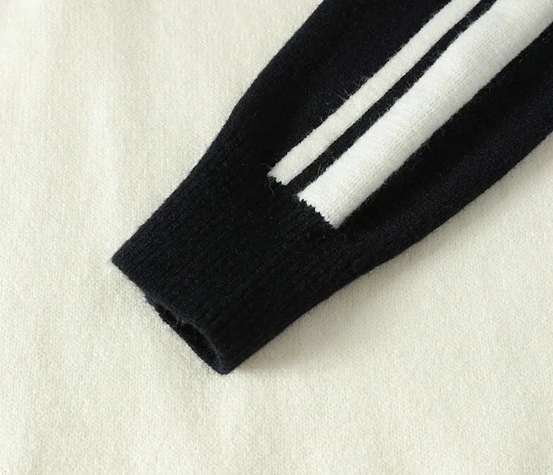 Soft Warm Pull Homme 2024 New Fall Winter High End Wool Sweater Men Zipper Turtleneck Pullover Luxury Striped Christmas Sweaters