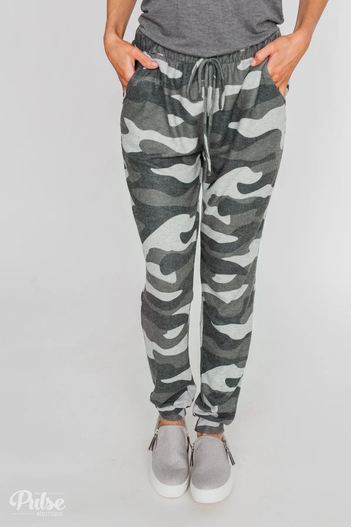 Softest Camo Joggers- Grey