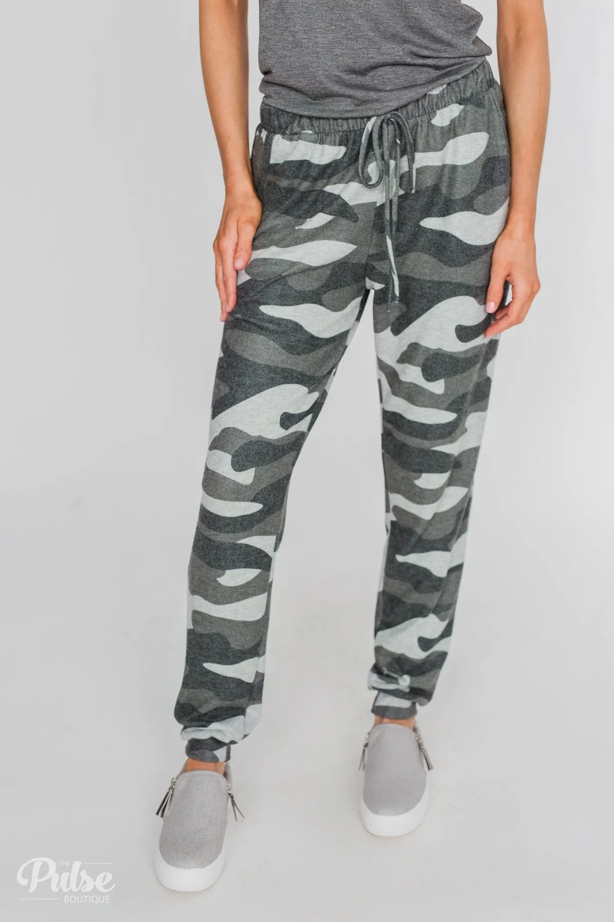 Softest Camo Joggers- Grey