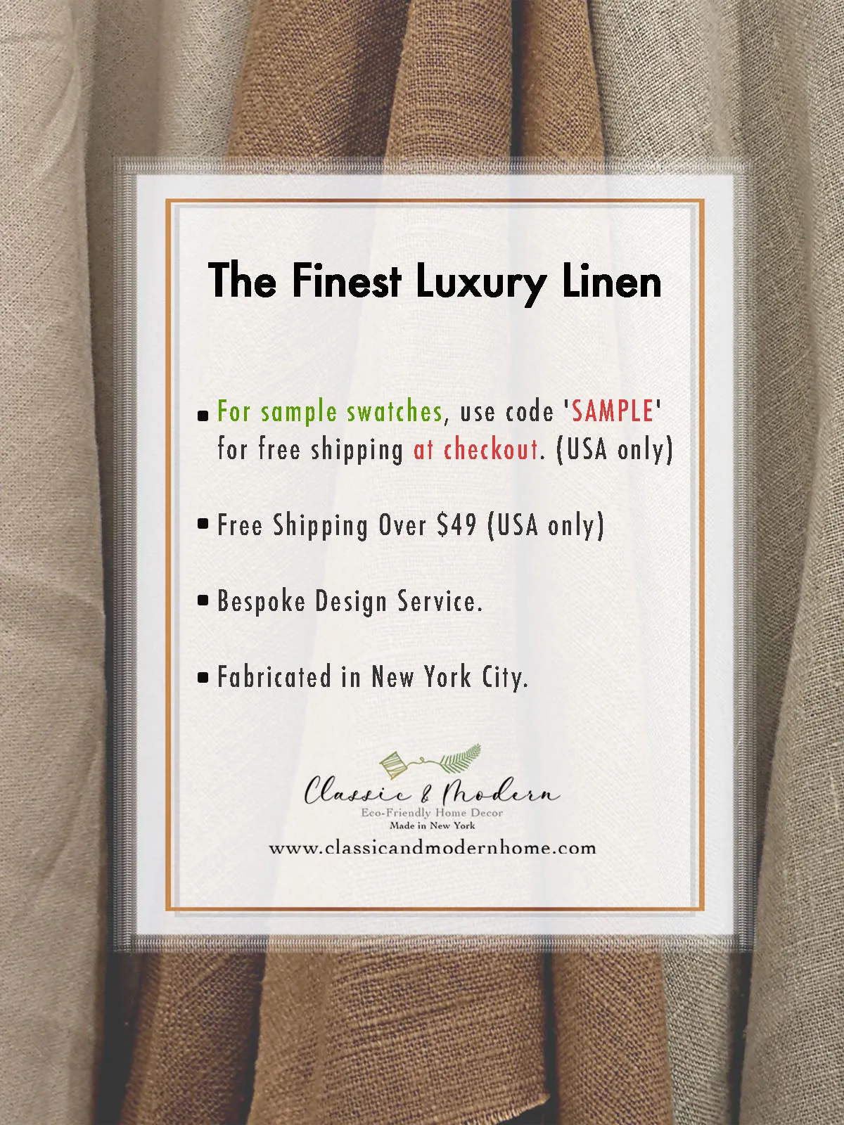 Solid Light Medium Weight Sheer Blend Linen Fabric By The Yard/CL1123