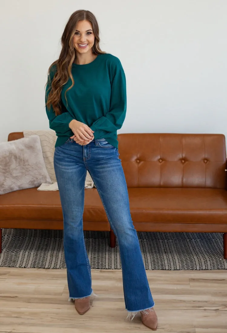 Sophia Classic Sweater in Jade