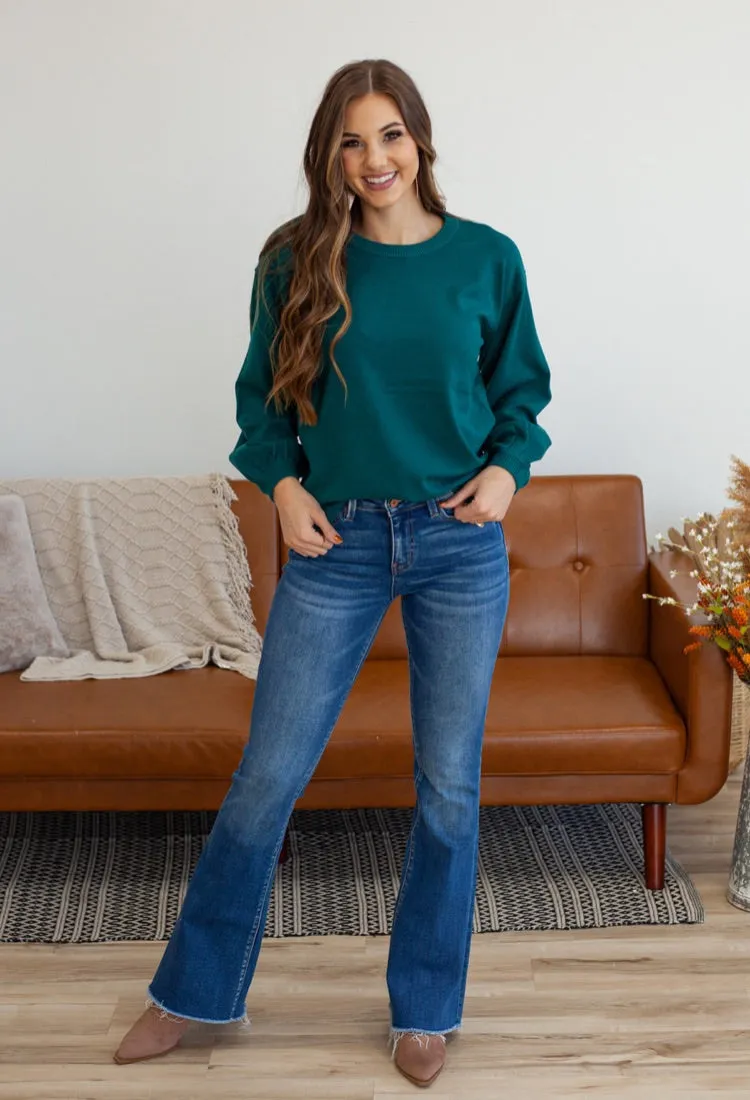 Sophia Classic Sweater in Jade