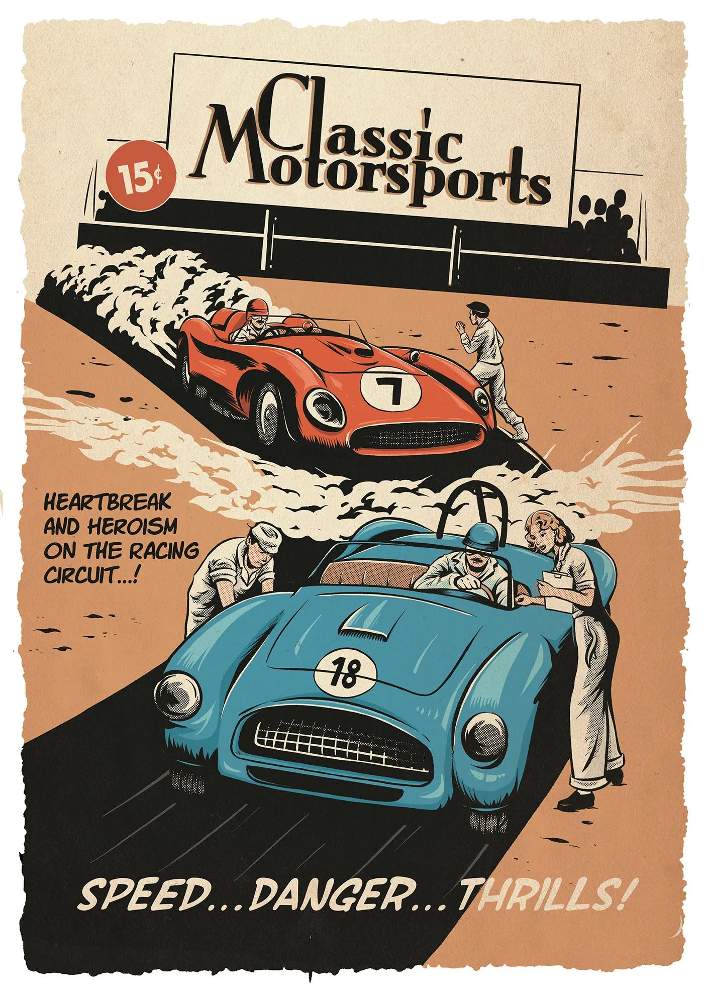 Speed.... Danger.... Thrills! Vintage Racing T-Shirt