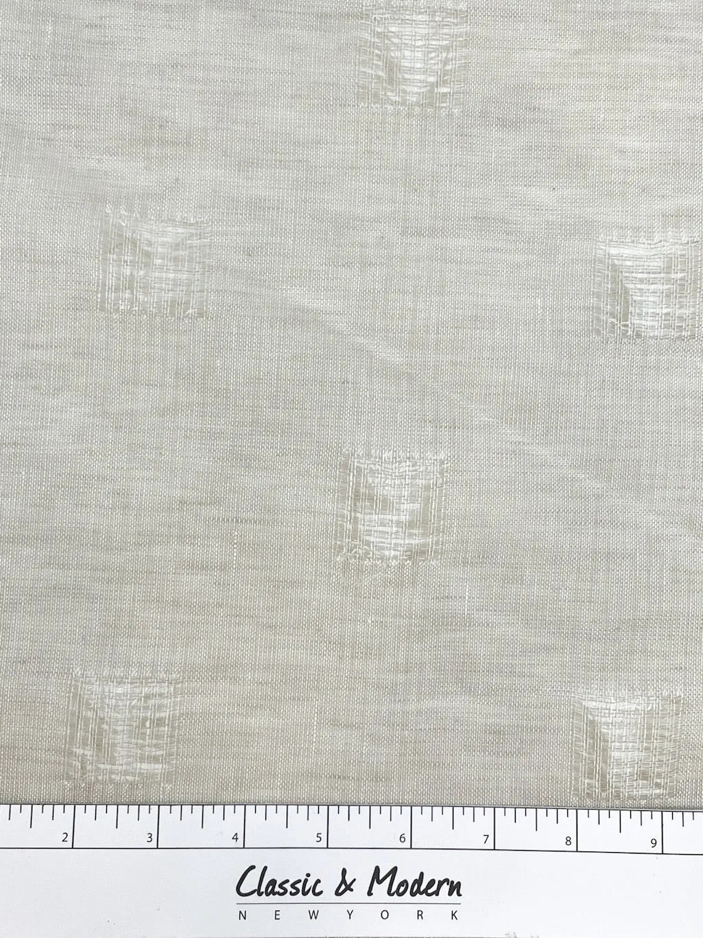 Square Tear-off Modern Geometric Blend Linen Sheer Fabric By The Yard/CL1137
