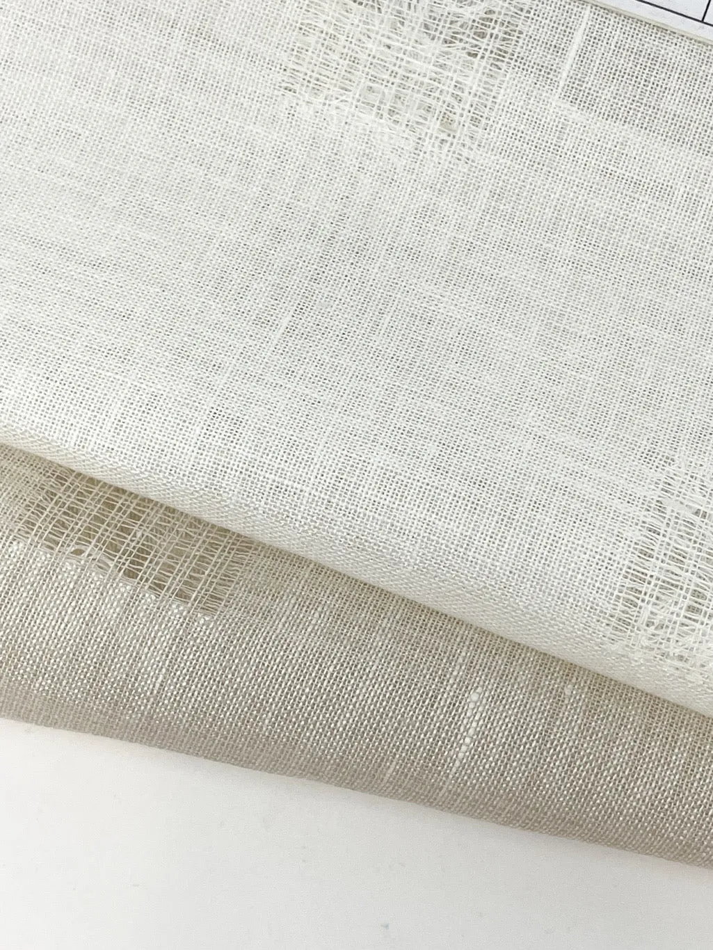 Square Tear-off Modern Geometric Blend Linen Sheer Fabric By The Yard/CL1137