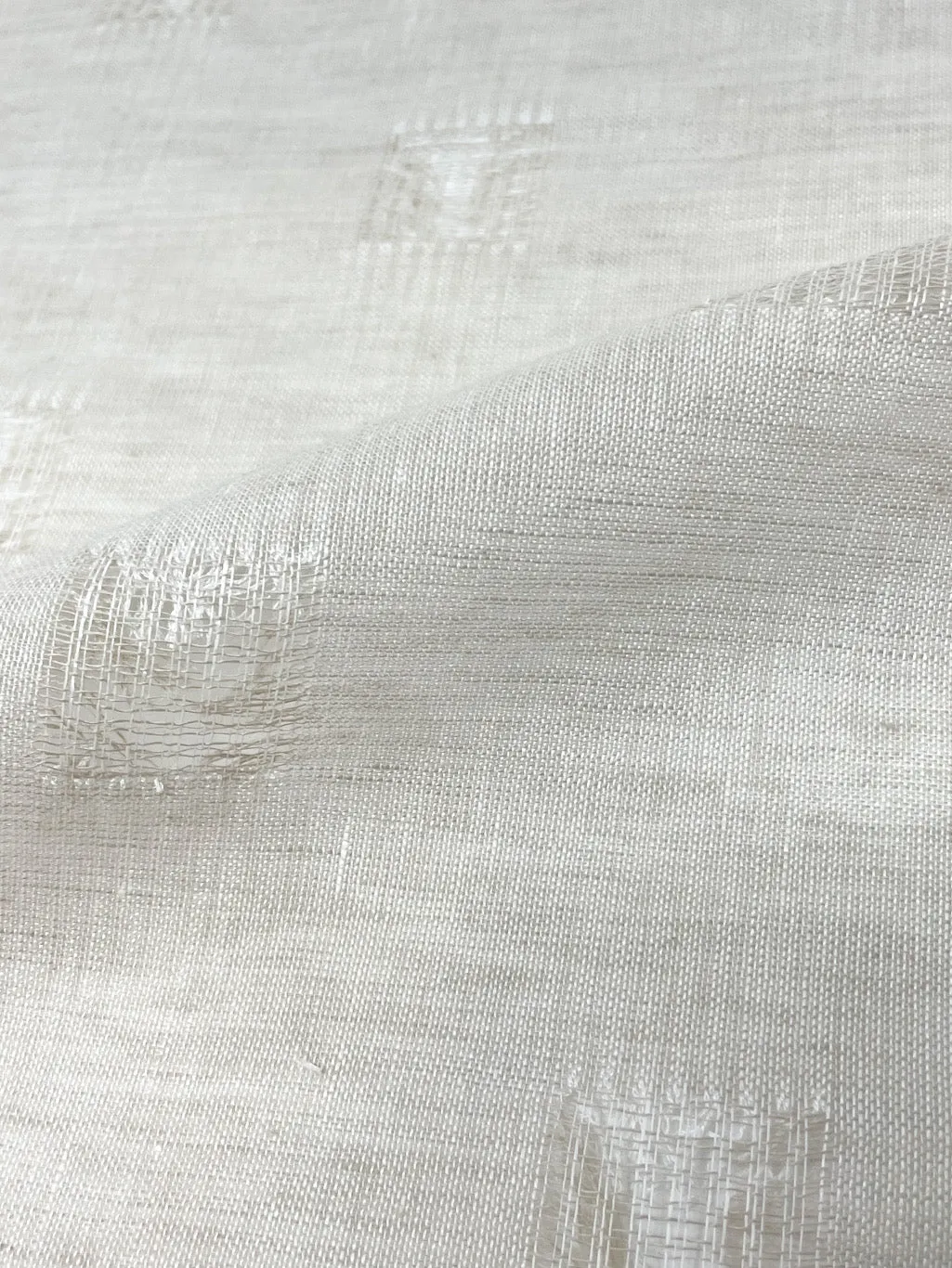 Square Tear-off Modern Geometric Blend Linen Sheer Fabric By The Yard/CL1137