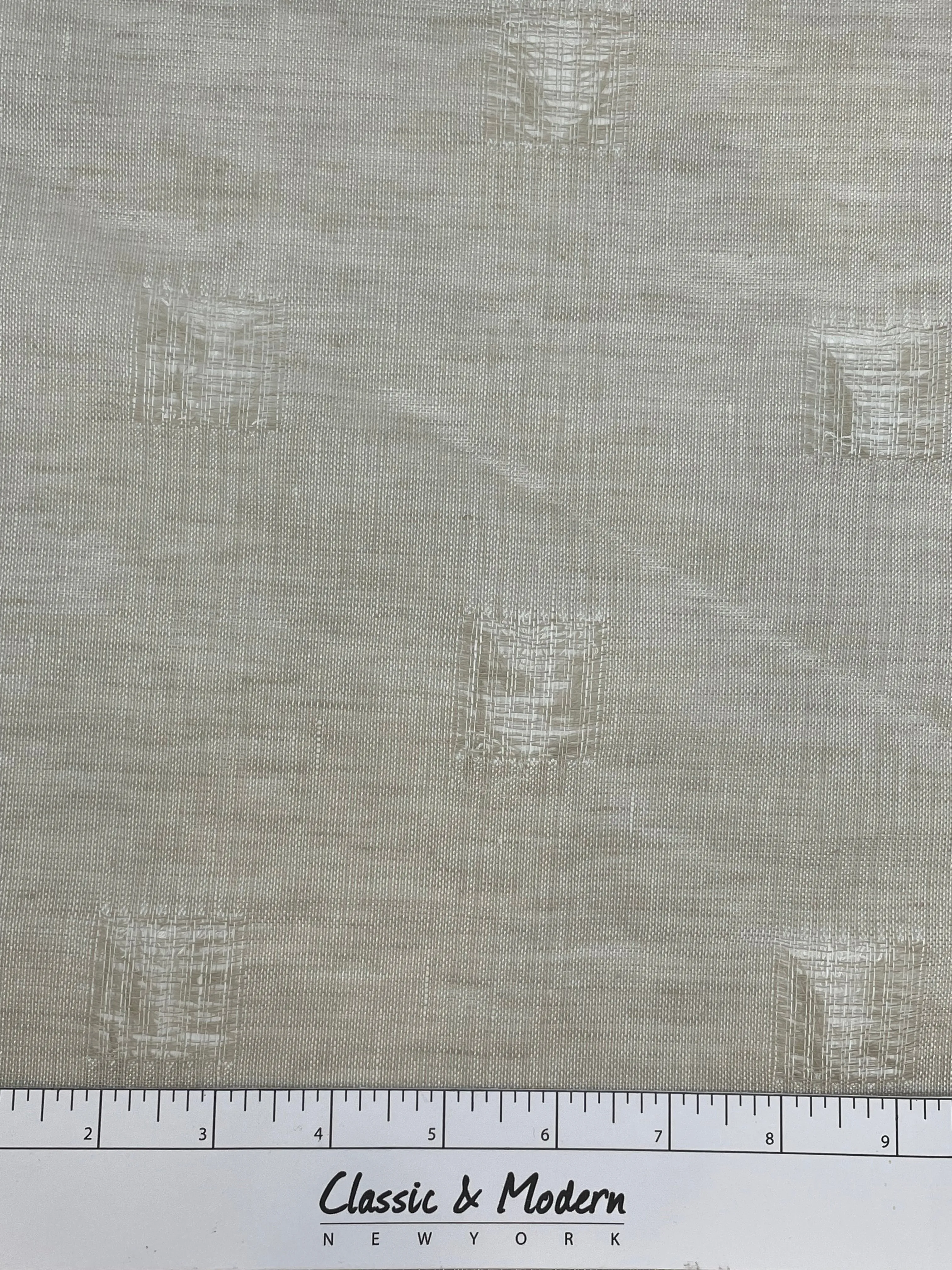 Square Tear-off Modern Geometric Blend Linen Sheer Fabric By The Yard/CL1137