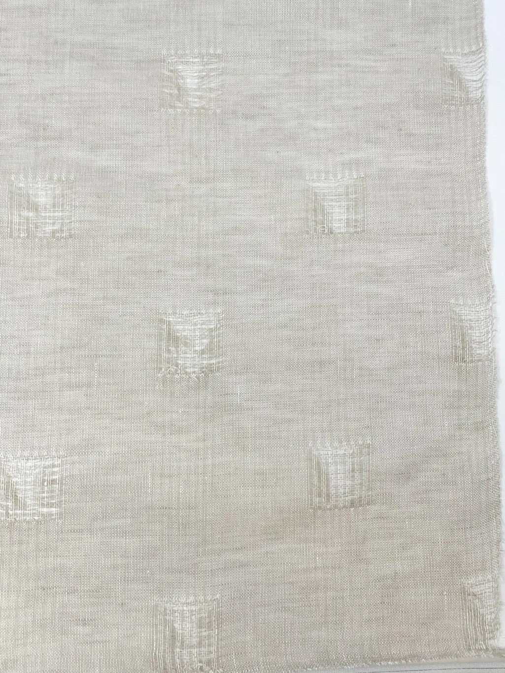 Square Tear-off Modern Geometric Blend Linen Sheer Fabric By The Yard/CL1137