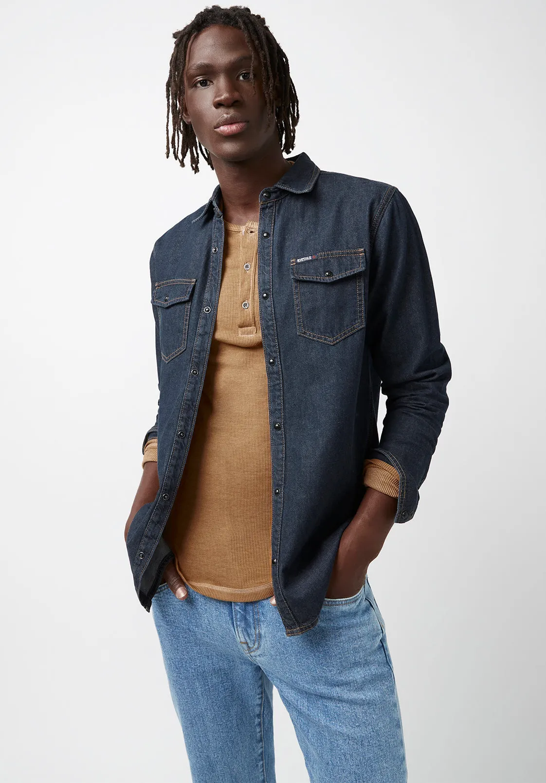 Stanley Men’s Long-Sleeve Denim Shirt in Indigo - BM22635