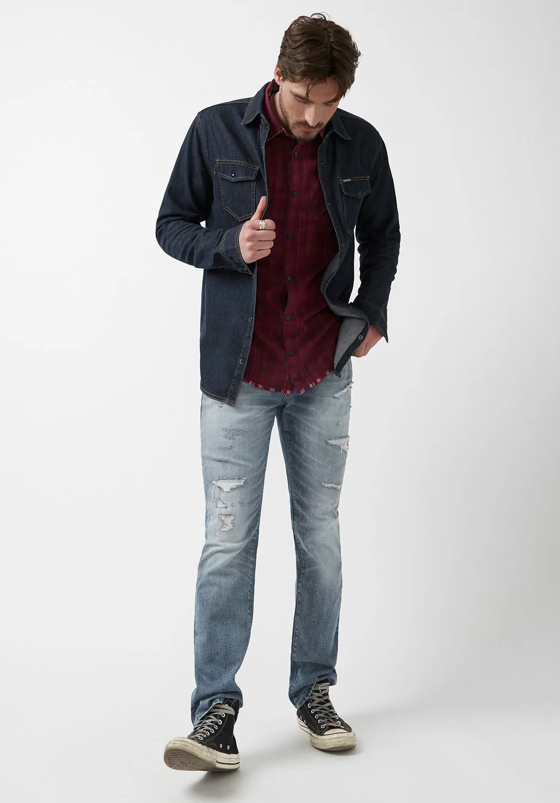 Stanley Men’s Long-Sleeve Denim Shirt in Indigo - BM22635