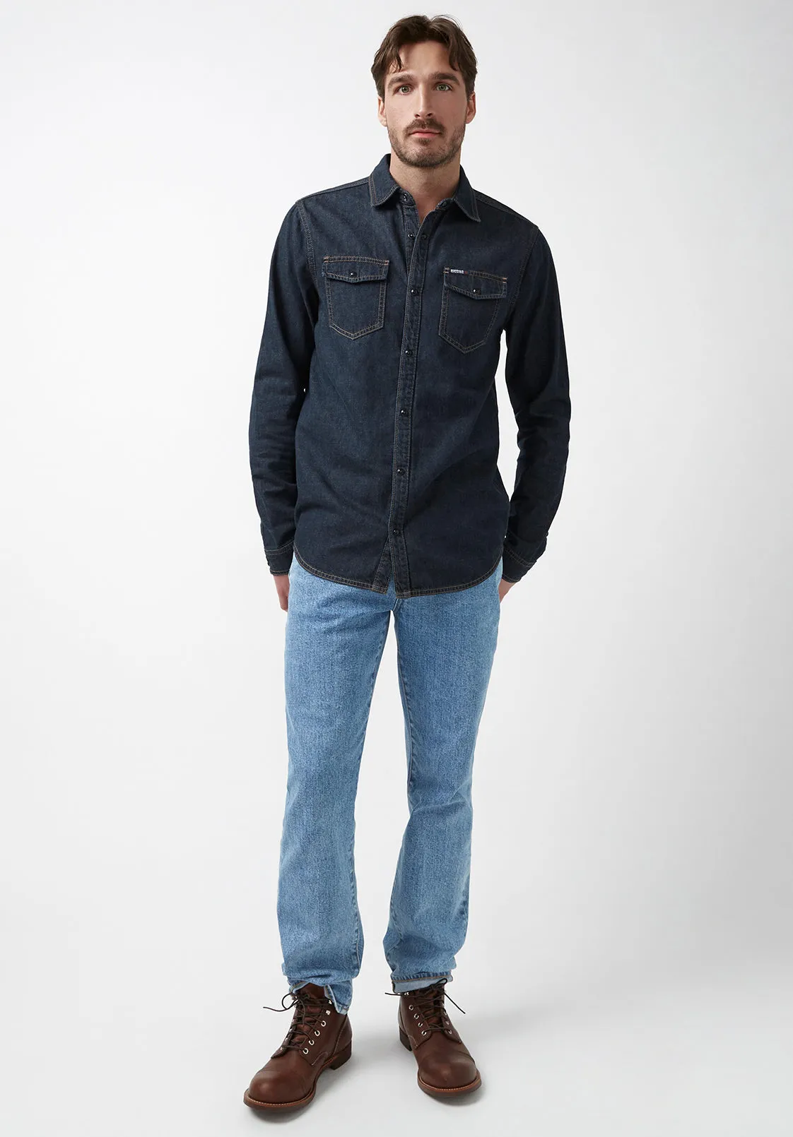 Stanley Men’s Long-Sleeve Denim Shirt in Indigo - BM22635