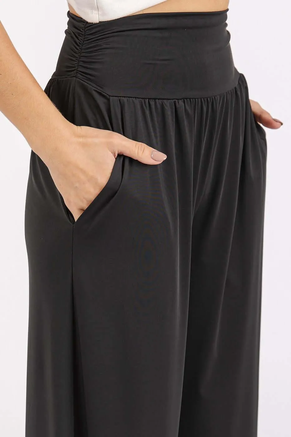 Stretch Wide Leg Pants with Pockets | Flowy & Comfy Fit
