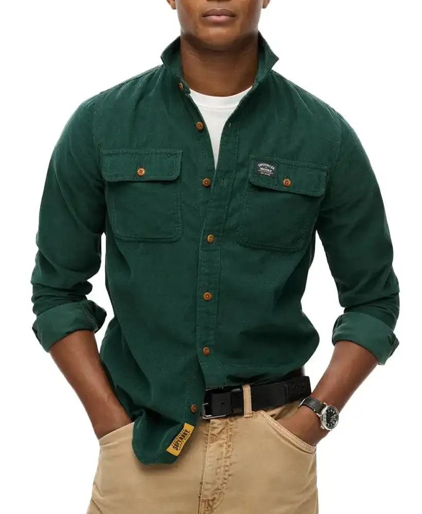 Superdry Mens Trailsman Corduroy Shirt Pine Green