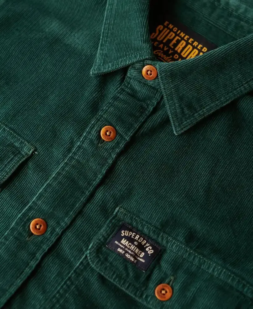 Superdry Mens Trailsman Corduroy Shirt Pine Green