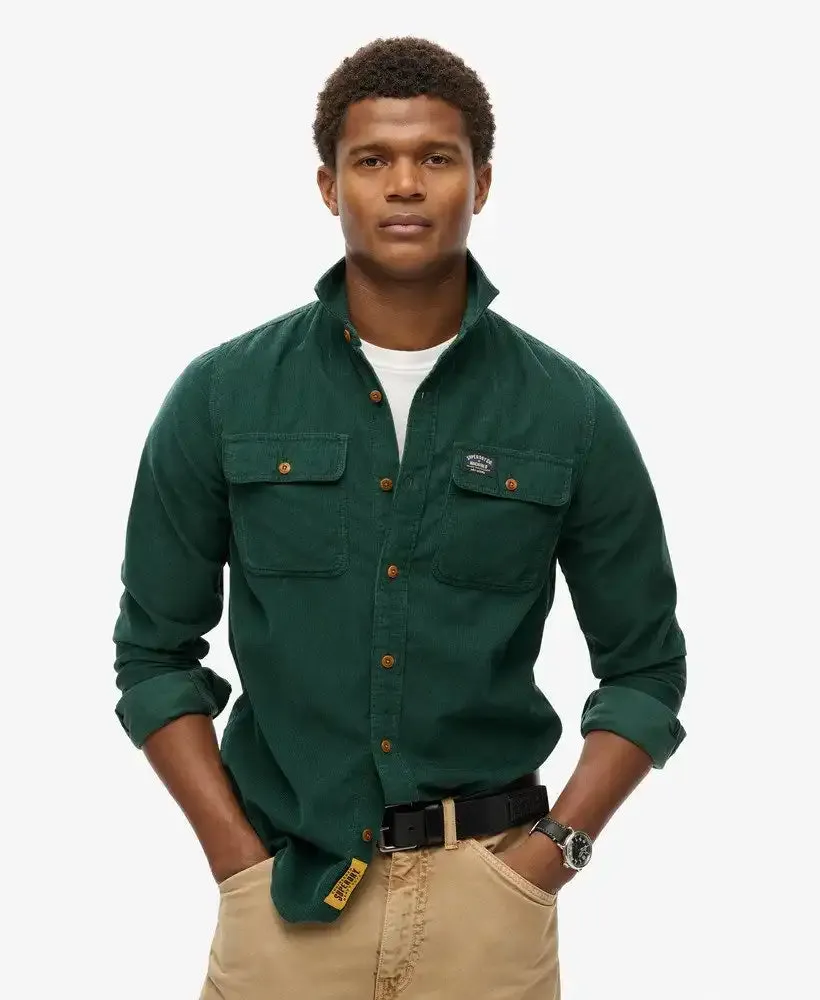 Superdry Mens Trailsman Corduroy Shirt Pine Green