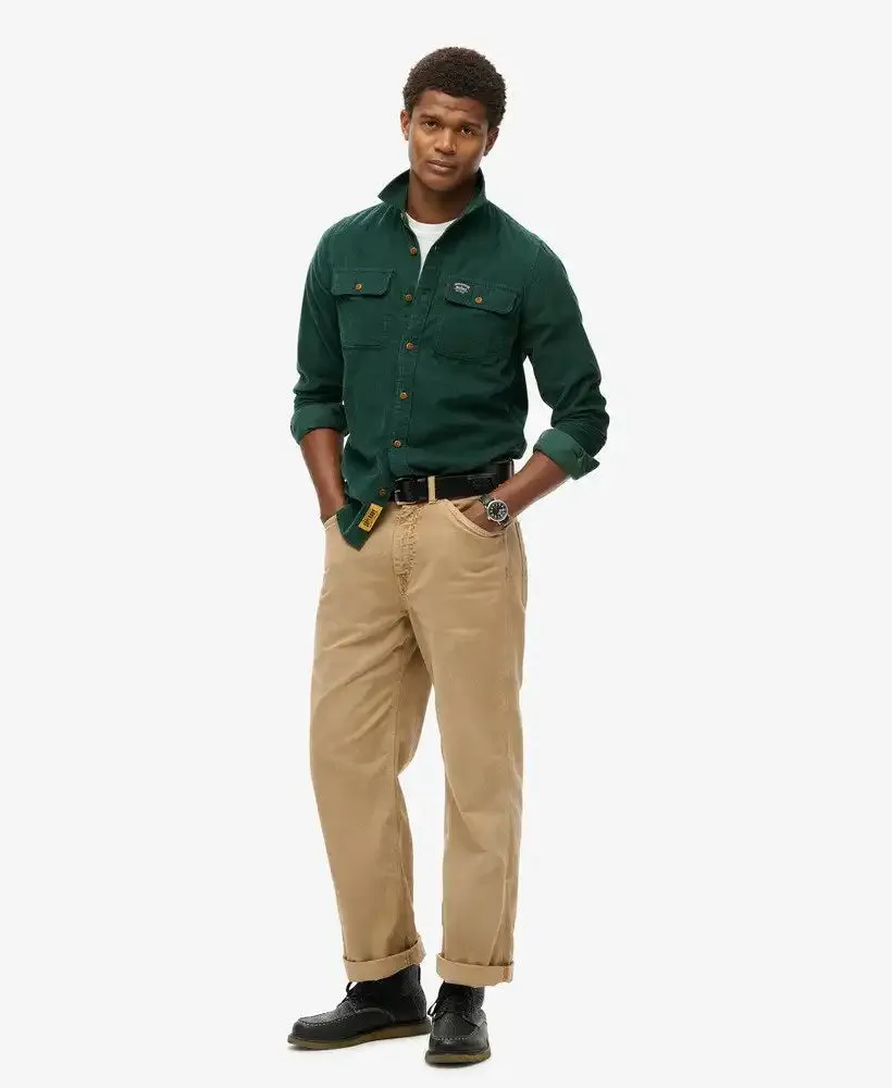 Superdry Mens Trailsman Corduroy Shirt Pine Green