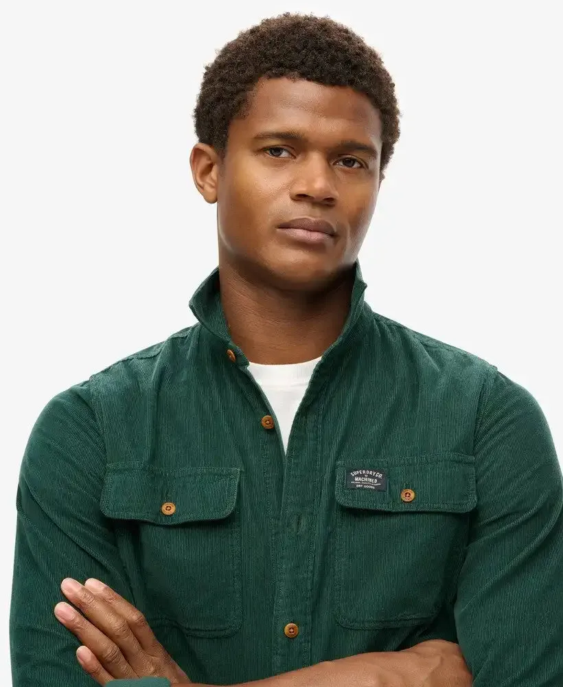 Superdry Mens Trailsman Corduroy Shirt Pine Green