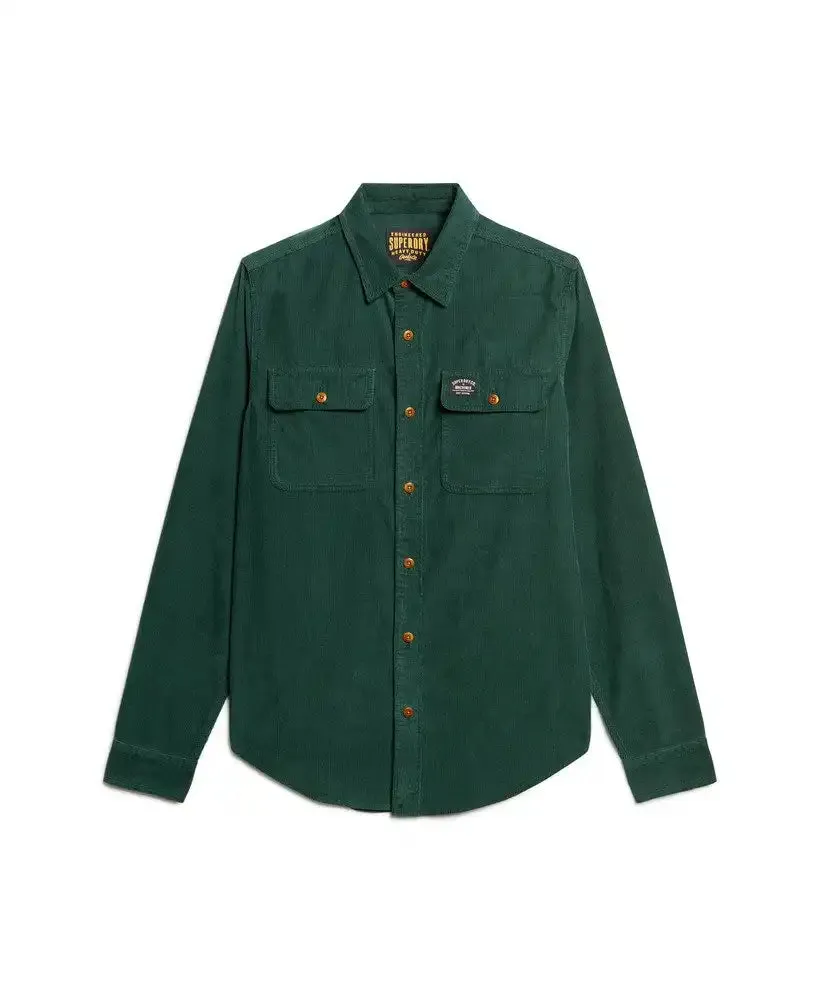 Superdry Mens Trailsman Corduroy Shirt Pine Green