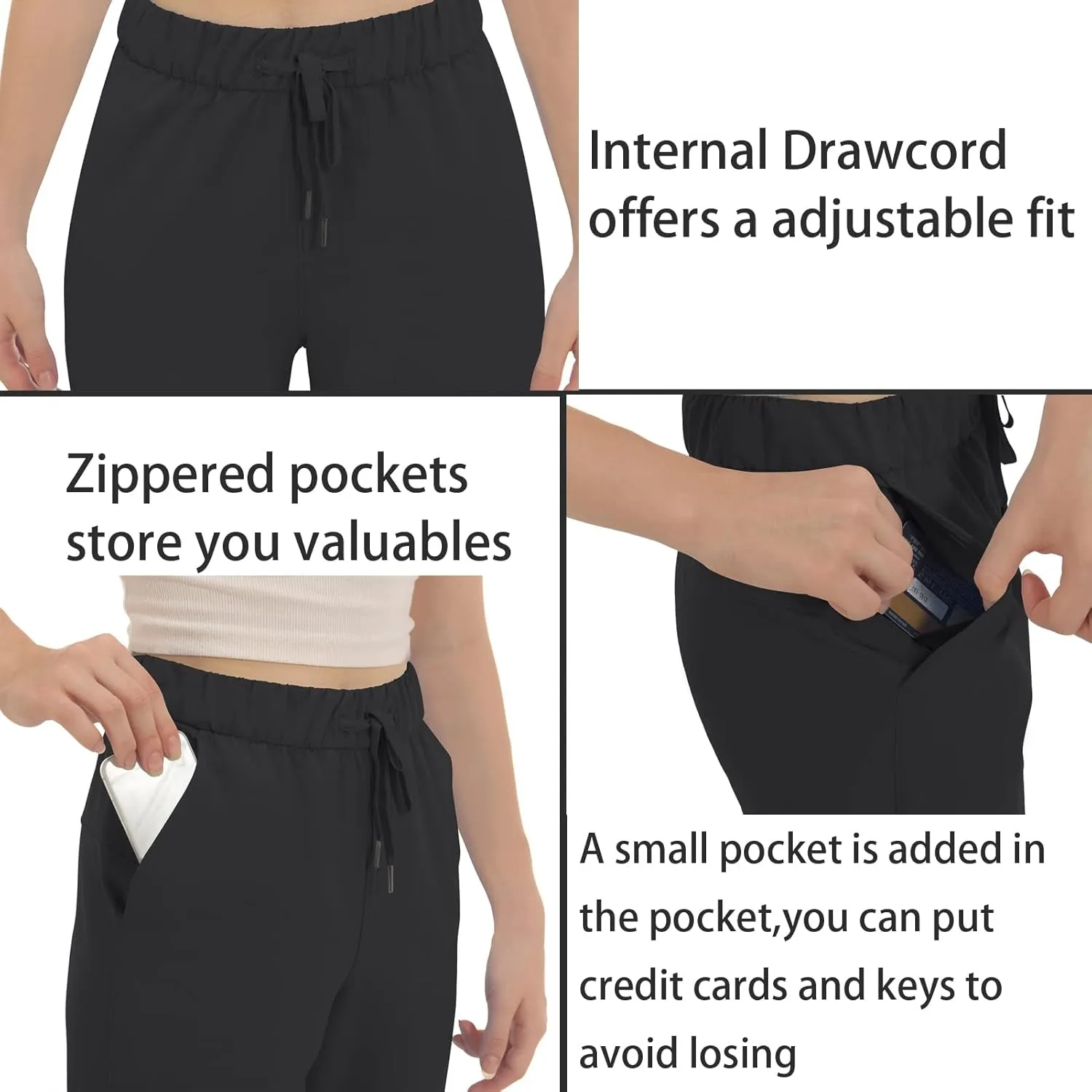 Sweatpants Women Casual Lounge Pants Athletic Outdoors Workout Joggers with Pockets Black