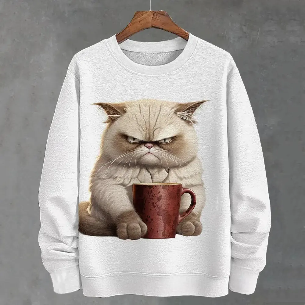 Teacup Cat 3d Print Woman Clothing Funny Women Hoodie Fashions Long Sleeve Pullover Tops Oversized Hoodies For Autumn/Winter